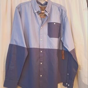 Wincester Men's Blue Colorblock Shirt Long Sleeve XL Button Down NWT